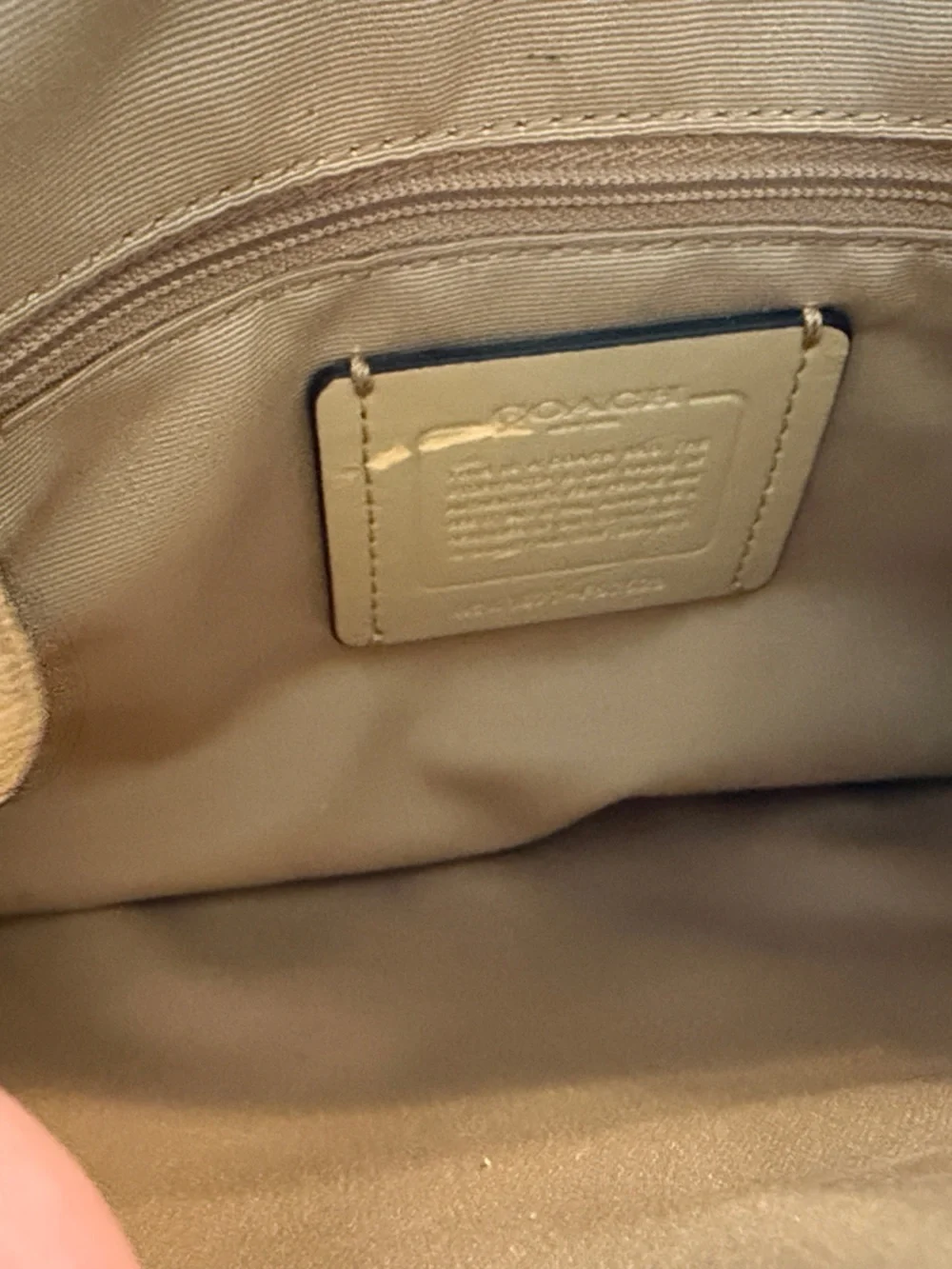 Coach Pebbled Leather Satchel in Beige with Gold Hardware with Matching Wristlet